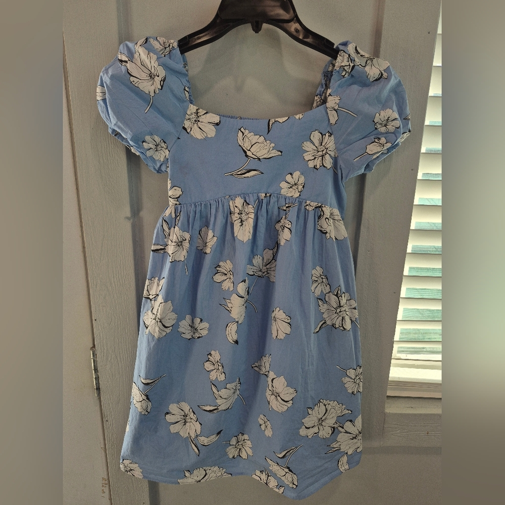 Zara Light Blue Floral Kids Dress
